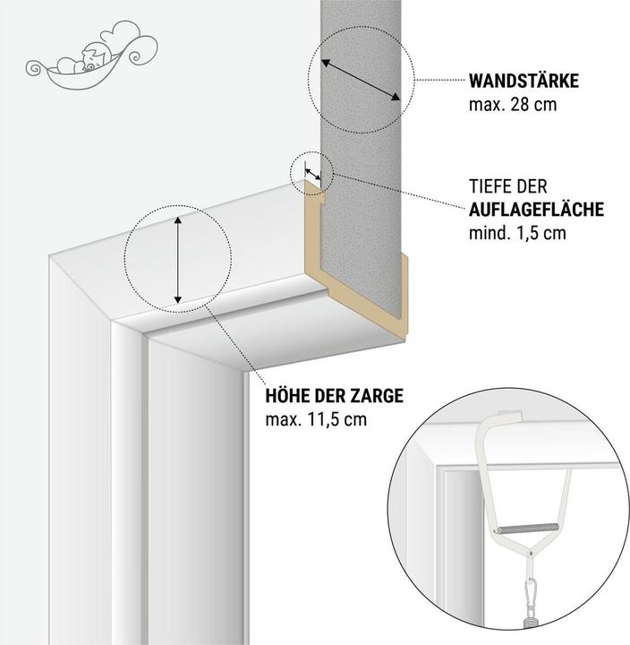 Image du produit Schmusewolke Agrafe de porte avec berceau à ressort bio