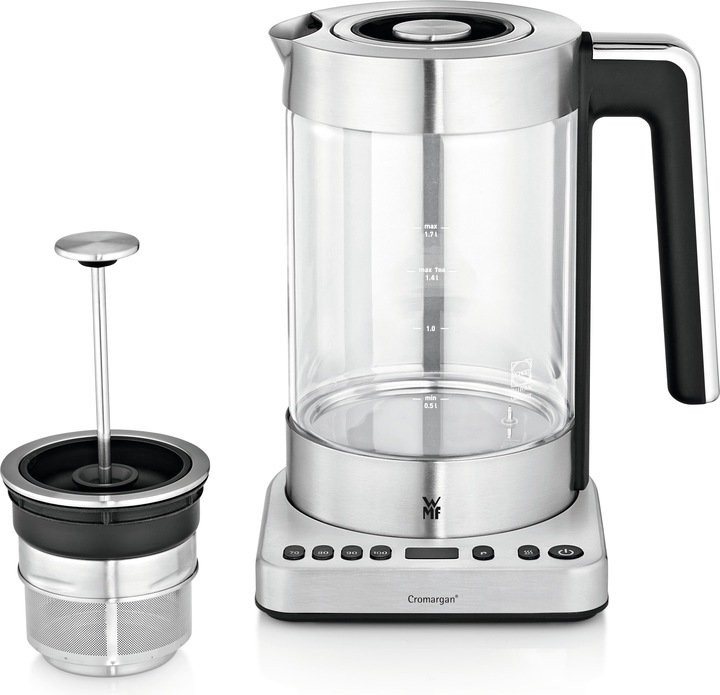 WMF Bollitore in vetro con selezione della temperatura da 1,7 l con filtro per il tè Funzione Keep Warm (1.70 l)