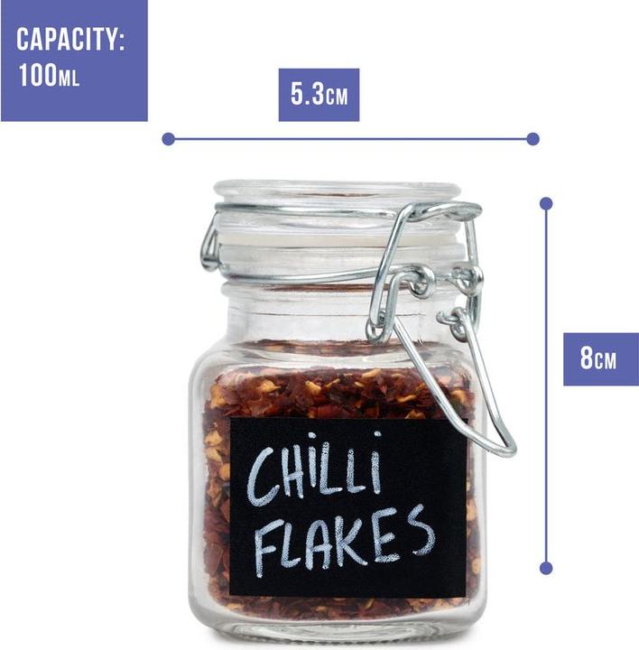 Actual product image Oak & Steel Spice jars with lid 12 pieces (0.10 l)