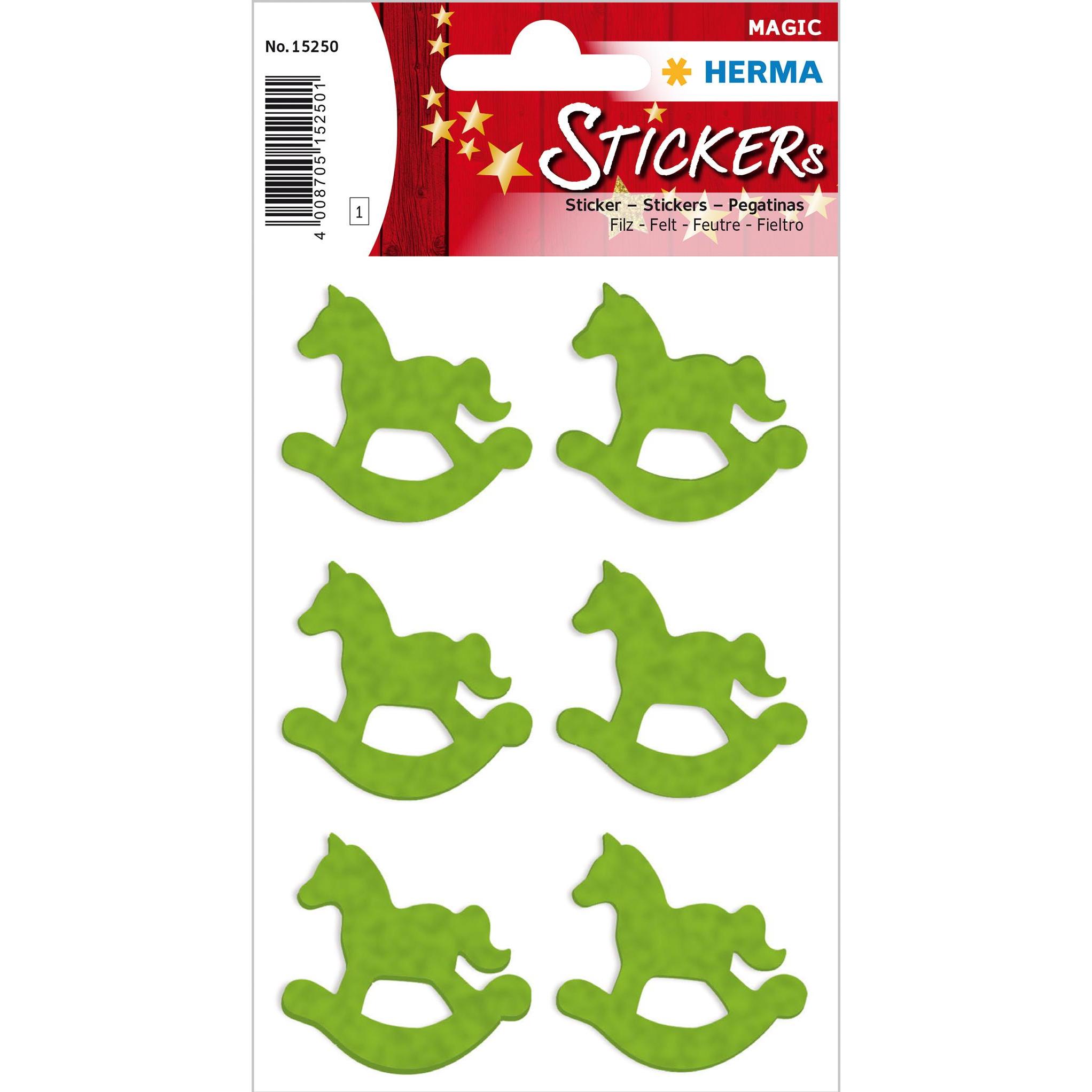 Herma, Sticker, Weihnachtssticker Schaukelpferd 1 Blatt, 6 Sticker