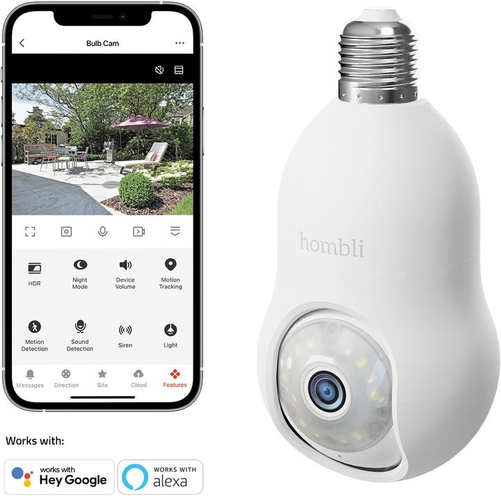 Actual product image Hombli Bulb Cam (2560 x 1440 Pixels)