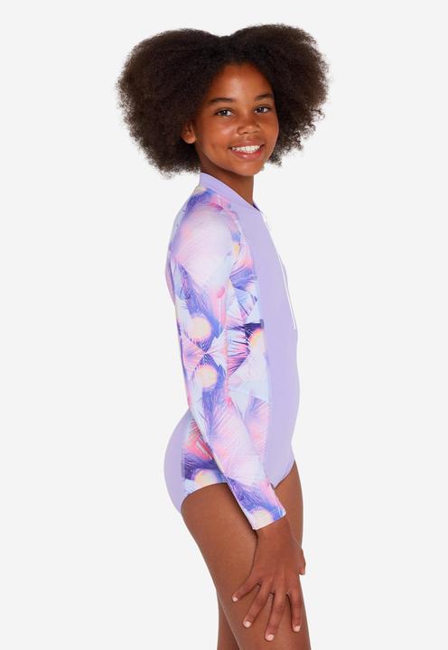 Immagine prodotto Olaian Badeanzug langarm Surfen Mädchen Frontreissverschluss Lucy 500 violett (140)