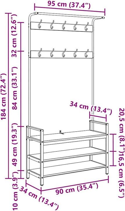 Actual product image vidaXL Kleiderständer