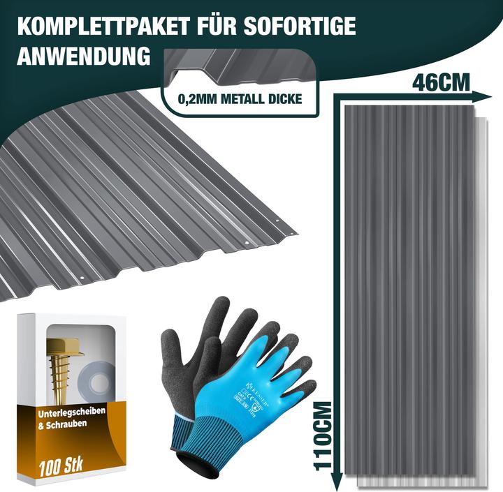 Immagine prodotto Kesser 14 Profilbleche 110cm x 46cm = 7 m² Dachblech Dachplatten