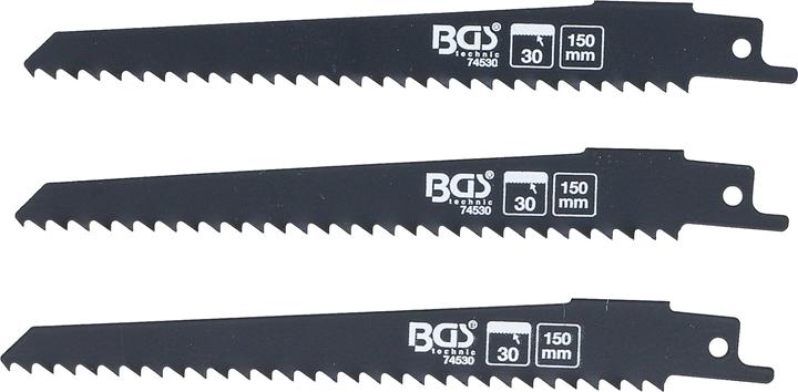 BGS Reciprozaagbladenset | voor hout | voor Art. 7367 | 3 stuks.
