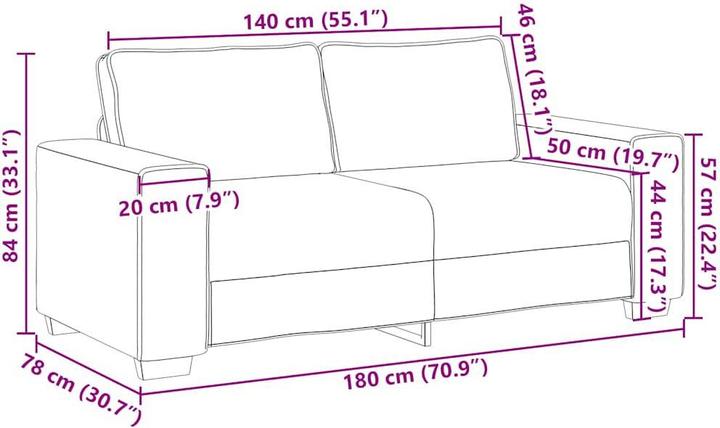 Produktbild vidaXL 2-Sitzer-Sofa (2-Sitzer)