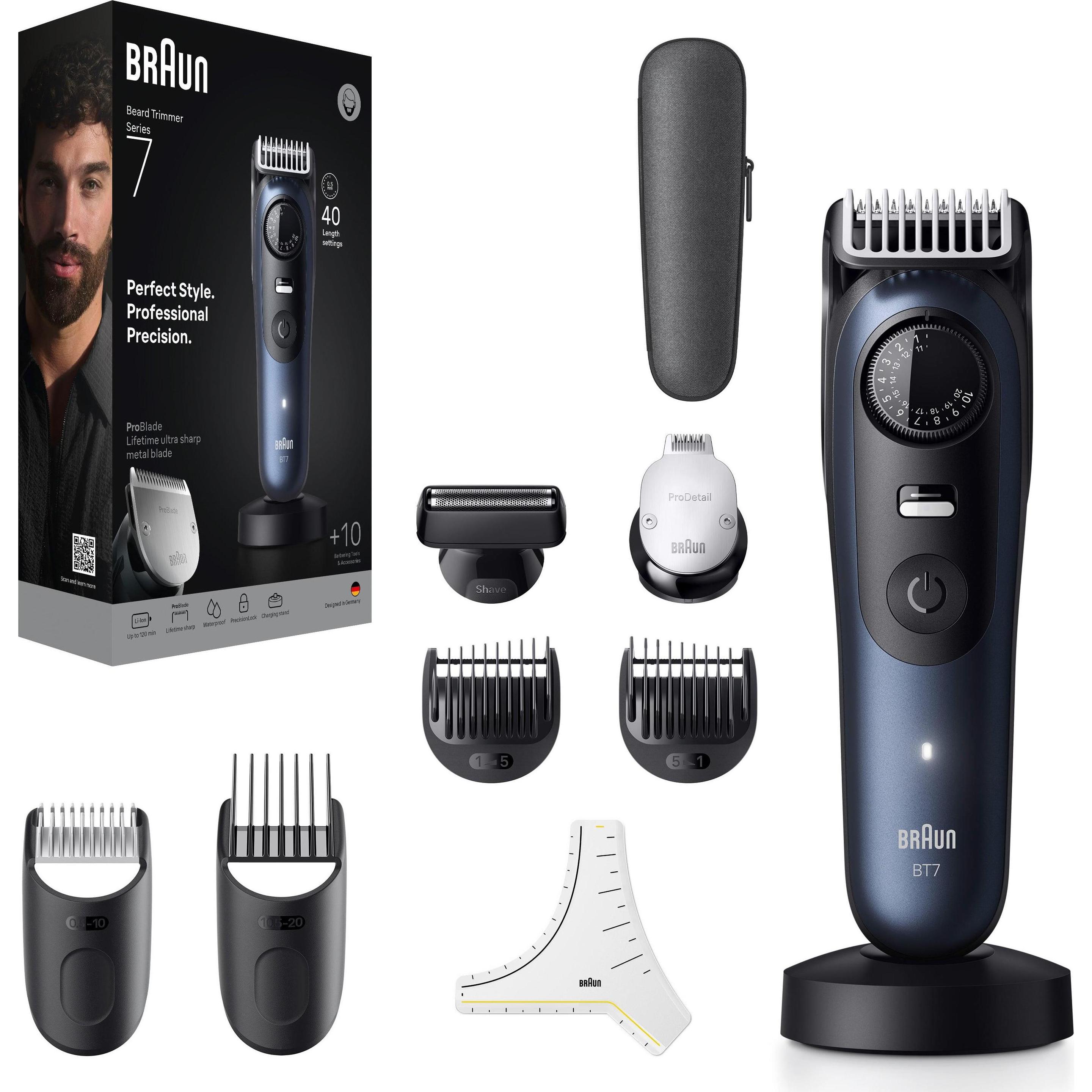Braun Blu Regolabarba + Tagliacapelli, Beardtrimmer Series 7