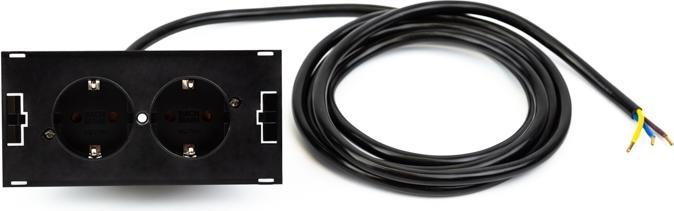 Actual product image Bachmann DUE Indoor 2AC Outputs 2m Black Extension Cable (2 x, CEE 7/3, 2 m)