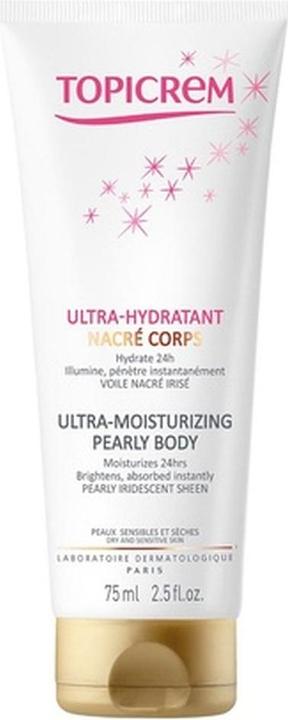 Topicrem Ultra-Moisturizing Pearly Body nawilżający krem do ciała 75ml (Körpercreme, 75 ml)