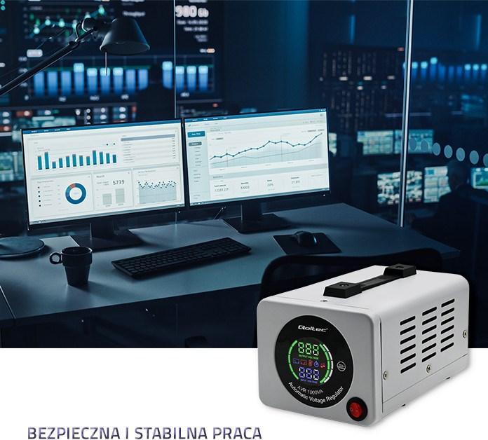 Actual product image Qoltec 50723 Automatyczny stabilizator napięcia AVR 1000VA (800 W)