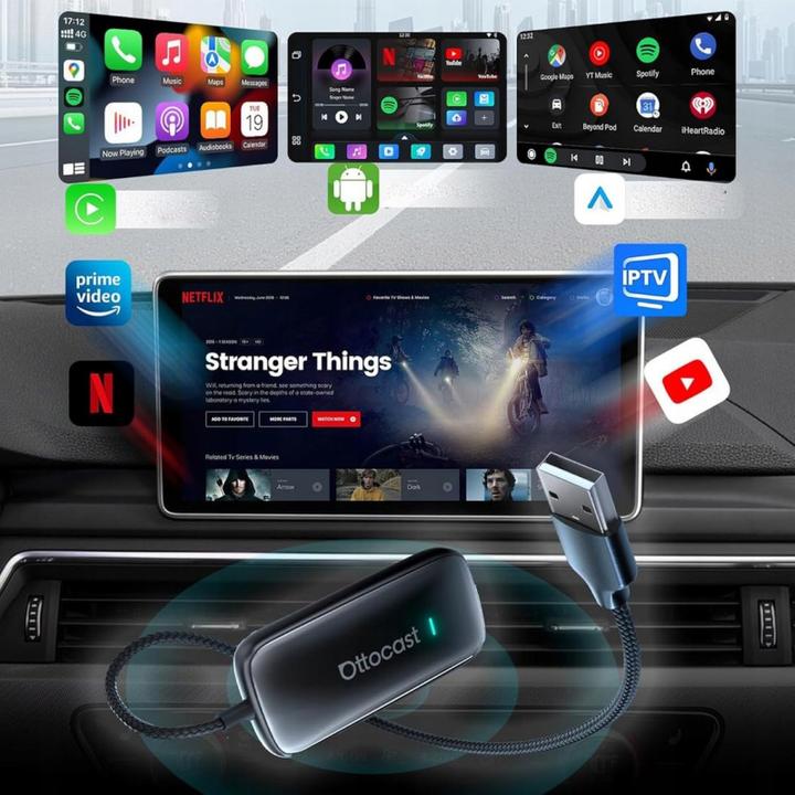 Actual product image Ottocast Play2Video Ultra Carplay/Android Auto wireless adapter