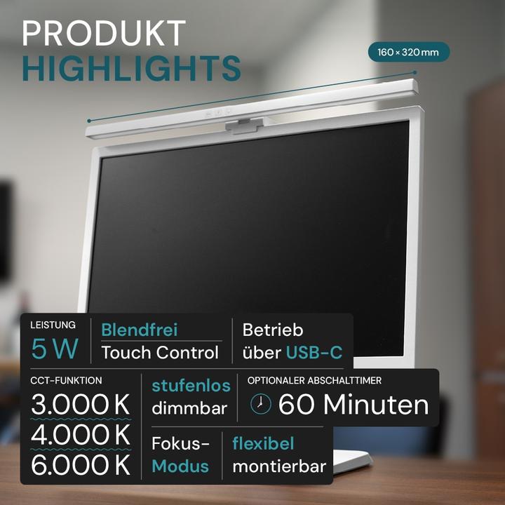 Actual product image Luxula LED monitor light