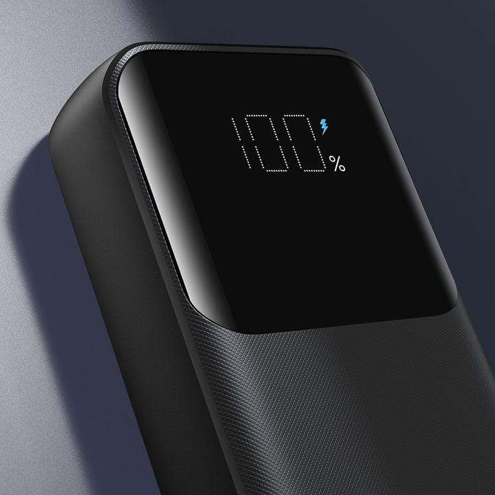 Actual product image Joyroom 30W 20000mAh mini Power Bank with built-in Cables, USB-A & USB-C - Black (10000 mAh, 30 W, 37 Wh)