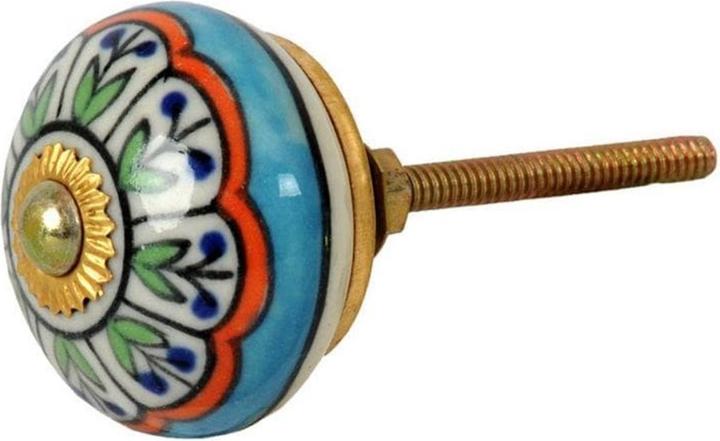 Tranquillo Möbelgriff handgemacht, Ø 4 cm, Mehrfarbig/Gold