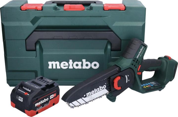 Produktbild Metabo MS 18 LTX 15 Akku Gehölzsäge 18 V 15 cm 5 m/s + 1x Akku 5,5 Ah + metaBOX - ohne Ladegerät (Akku Kettensäge)