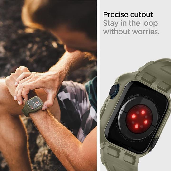 Produktbild Spigen RUGGED ARMOR?PRO? APPLE WATCH 4 / 5 / 6 / 7 / 8 / SE (44 / 45 MM) VINTAGE KHAKI (44 mm, 45 mm, Thermoplastic polyurethane (TPU))