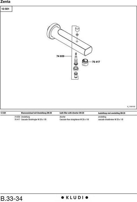 Actual product image Kludi Bath spout ZENTA