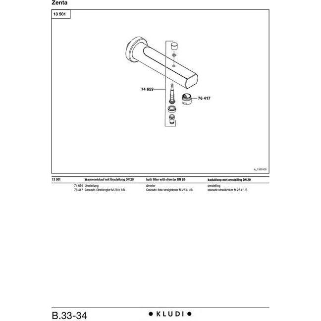 Thumbnail - Kludi, Badarmatur, Wanneneinlauf ZENTA