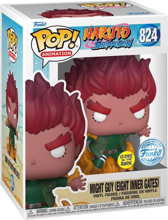 Actual product image Funko Pop! Naruto Might Guy (Eight Inner Gates) GITD EXM