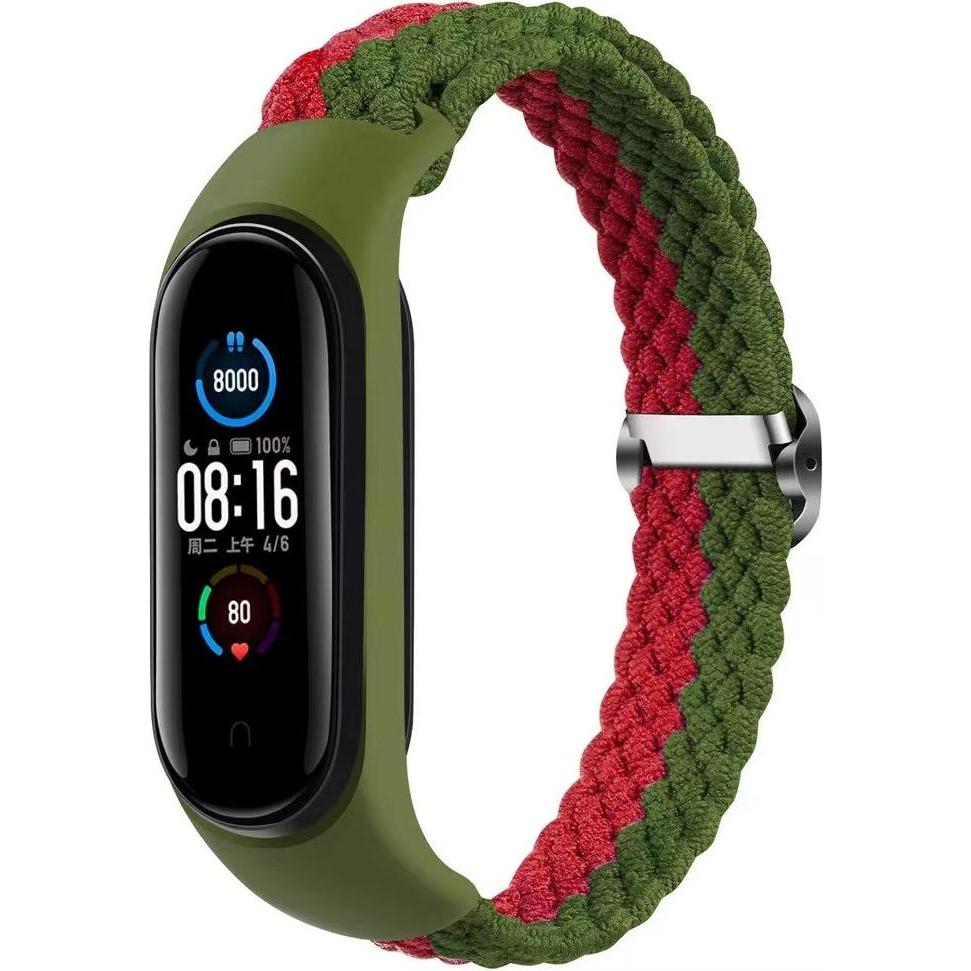 OEM Smartband M3/M4/M5/M6 GRÜN-ROT (Nylon), Cinturini per orologi, Multicolore