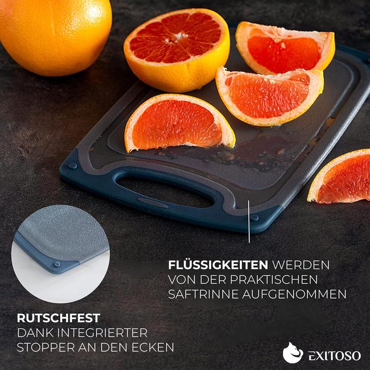 Produktbild Exitoso 4-teiliges Frühstücksbrettchen-Set mit Saftrille