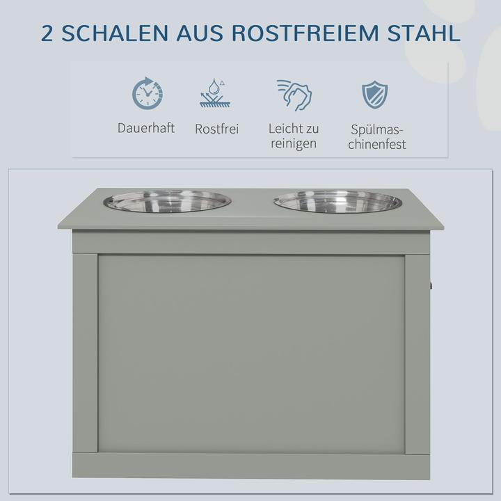 Produktbild PawHut Hundefutterstation mit abnehmbaren Näpfen und Stauraum