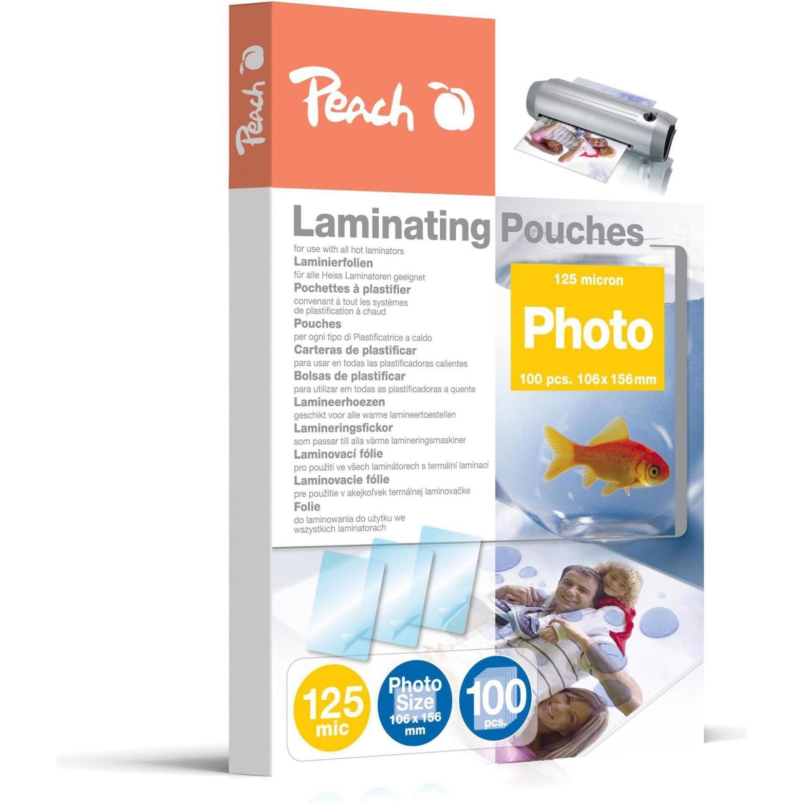Thumbnail - Peach, Laminierfolie, Laminierfolie Photosize (10 x 15 cm, 100 Stück, 125 µm)