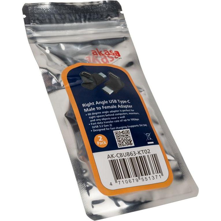 Thumbnail - Akasa rechtwinkliger USB-C Adapter - 2 Stück (USB 3.2 Gen 2), USB Kabel