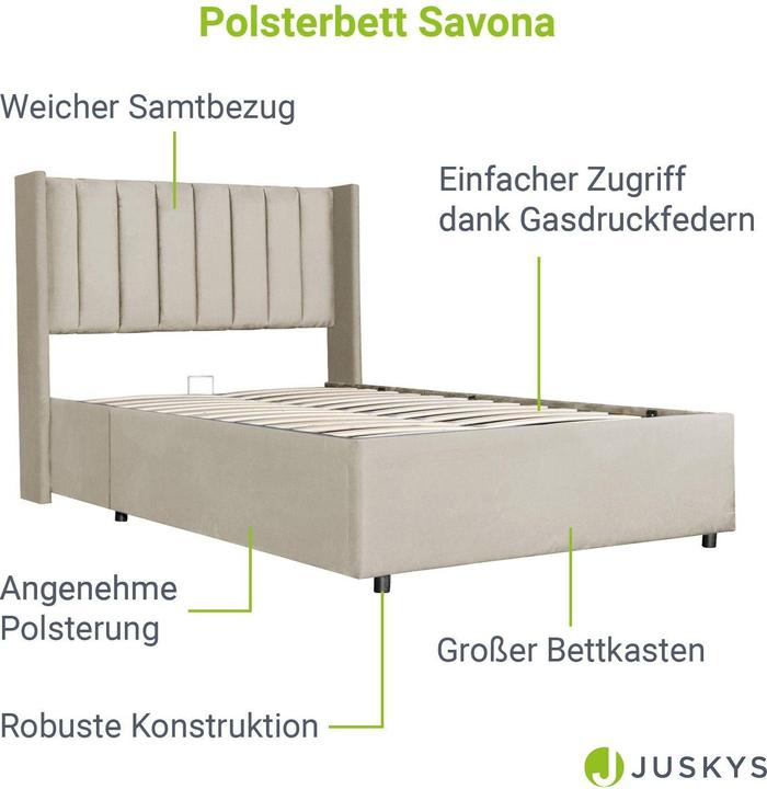 Produktbild Juskys Polsterbett Savona (140 x 200 cm)