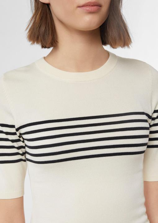 Produktbild Comma Strickpullover Kurzarmpullover im Slim Fit mit Streifen (38)