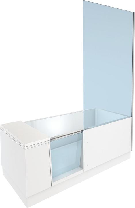 Actual product image Duravit Shower + Bath bath with door, niche version, glass right, DuroCast® Plus, white matt (285 l, 75 cm, 170 cm)