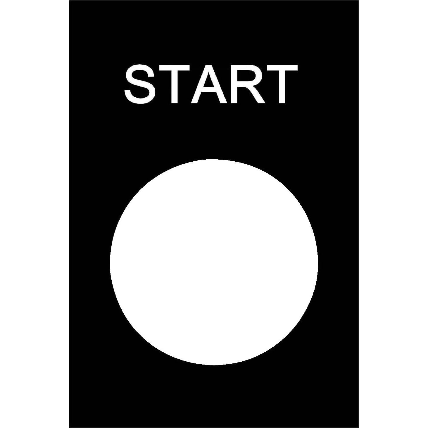 Schneider Electric Targhetta nera rettangolare START ZB2BY2303, Pulsante + Interruttore, Nero