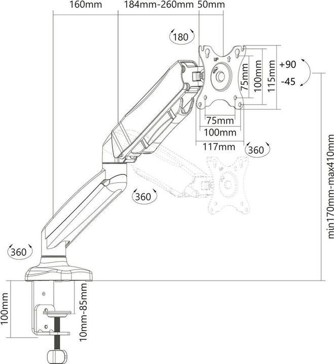 Actual product image Montiss Elbrus MT014 (Table, 32", 8 kg)