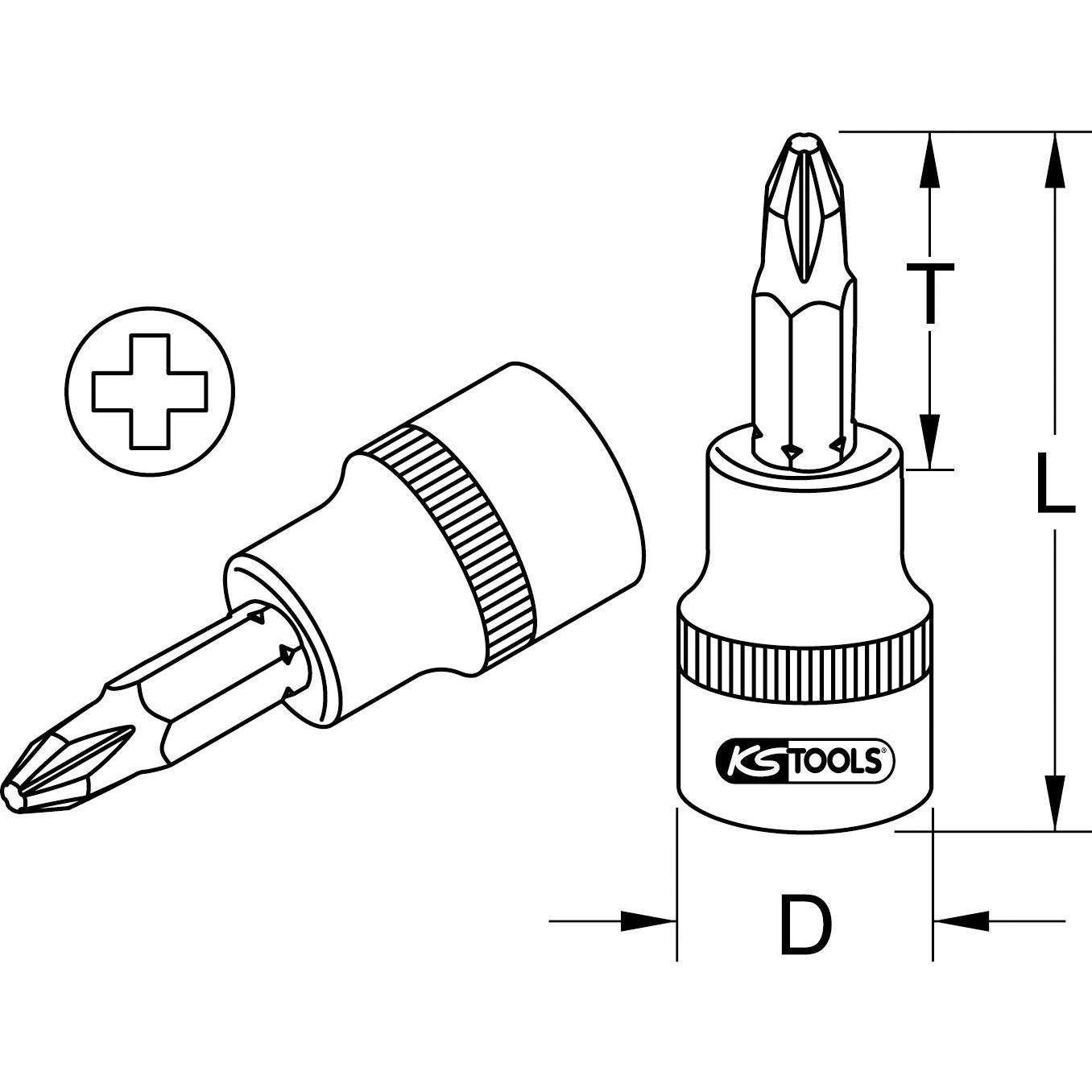 Thumbnail - KS Tools, Steckschlüssel + Stecknuss, 3/8" Bit-Stecknuss