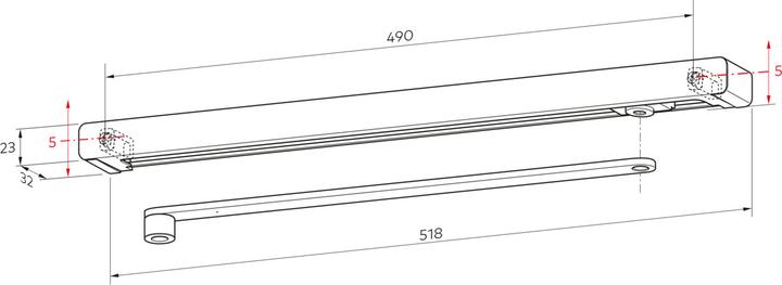 Produktbild Dormakaba Gleitschiene mit Hebel G-N XEA (Zimmertür, Eingangstür, Holztür, Balkontür, Indoor)