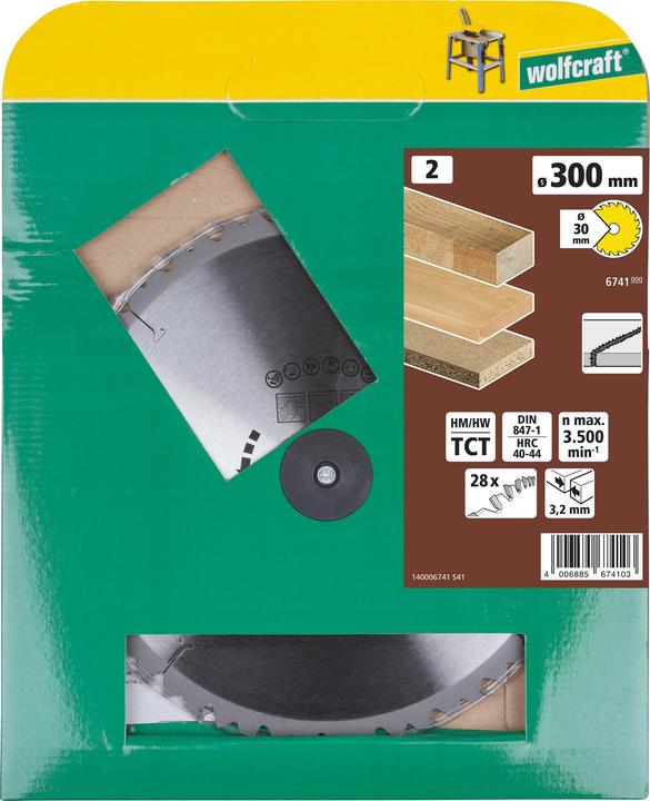 Actual product image wolfcraft TC Circular Table Saw Blade, brown series, Ø 350 mm