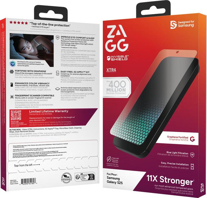 Actual product image Zagg InvisibleShield Glass XTR4 Samsung Galaxy S25 Screen (1 Piece, Samsung Galaxy S25)