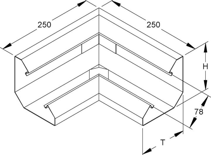 Immagine prodotto Niedax NIE PLI 120-78 C canale per scrivania angolo interno 90, 120x120x78mm colore speciale (120 mm)