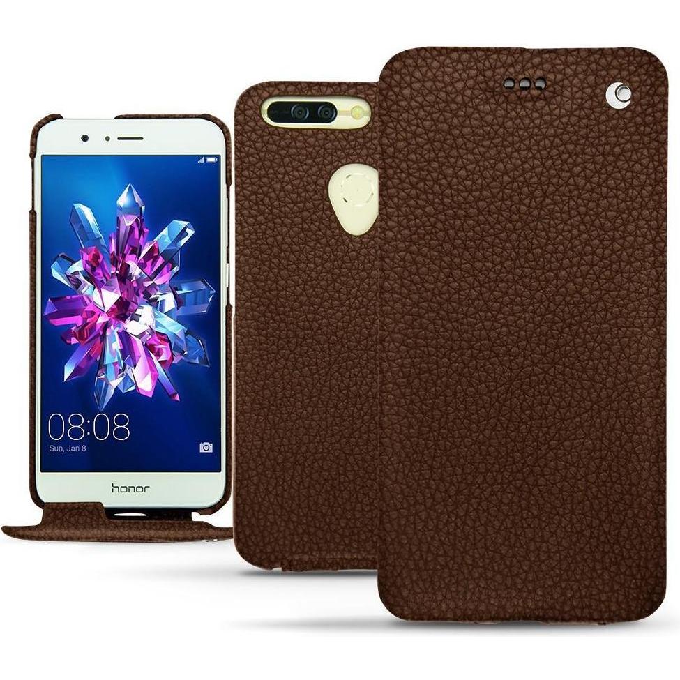 Noreve Lederschutzhülle vertikal (Honor 8 Pro), Smartphone Hülle, Braun