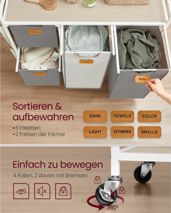 Produktbild Vasagle Wäschekorb mit 4 Körben (150 l)