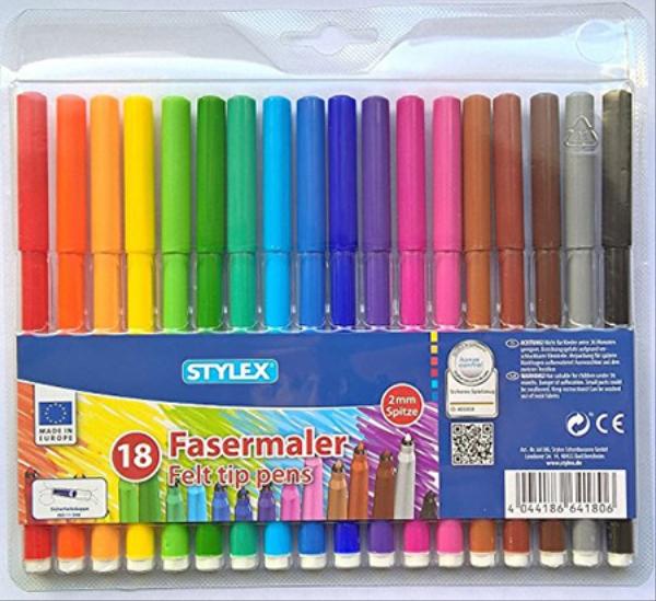 Produktbild Stylex Fasermalstifte (18 x)