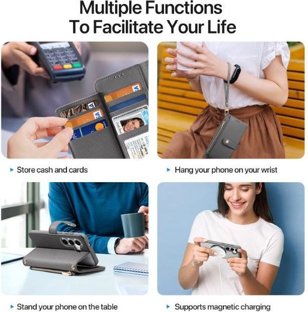 Actual product image Dux Ducis Lawa Series MagSafe Kunstleder Bookcover Hülle (Samsung Galaxy S25 Edge)