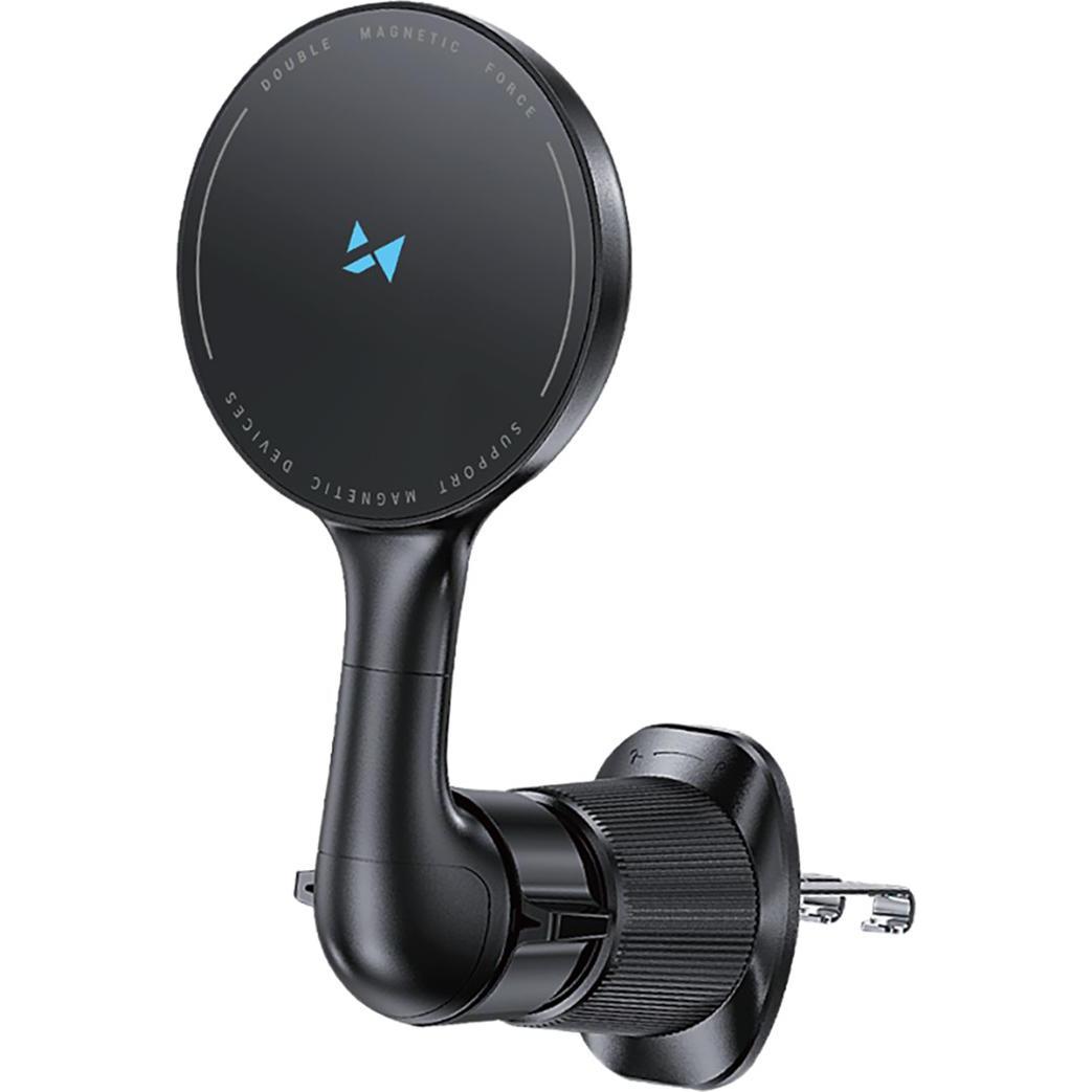 Wozinsky WCT5-6S4Y Car Holder with Qi/MagSafe 15W Inductive Charger for Air Vent - Black, Adattatore per auto, Nero