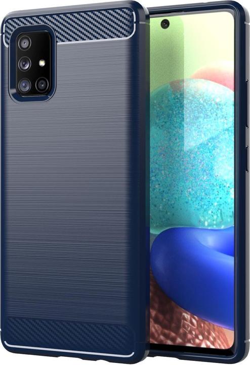 Produktbild Cadorabo TPU Ultra Slim carbon edelstahl Kombi Cover (Samsung Galaxy A71 5G)