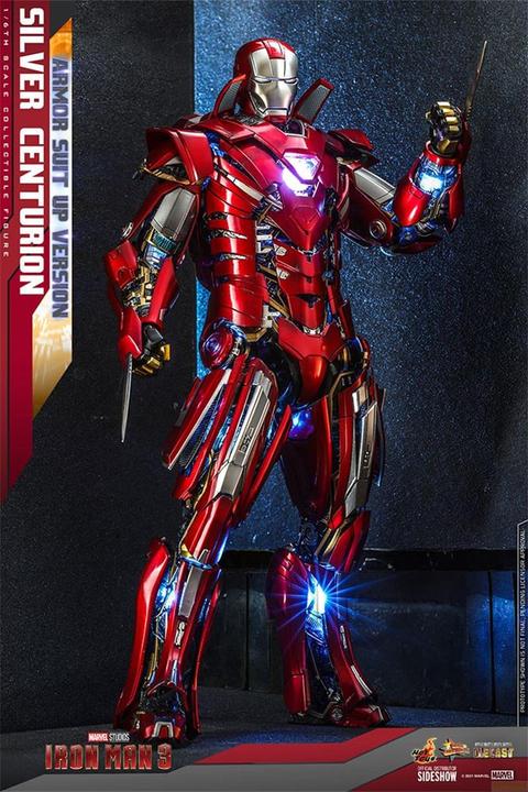 Immagine prodotto Hot Toys Statuetta di Iron Man 3 Movie Masterpiece 1/6 Silver Centurion (Armor Suit Up Version) 32 cm