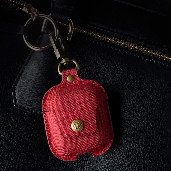Produktbild TwelveSouth AirSnap Stofftasche ür AirPods Scarlet Red (Kopfhörer Tasche)