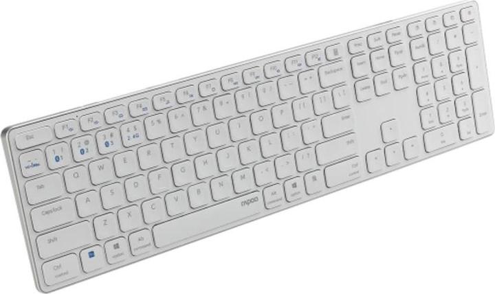 Image du produit Rapoo Clavier sans fil multimode E9800M, disposition DE, blanc (DE)
