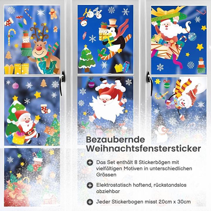 Actual product image Hermex Christmas stickers Father Christmas stickable window stickers Christmas stickers