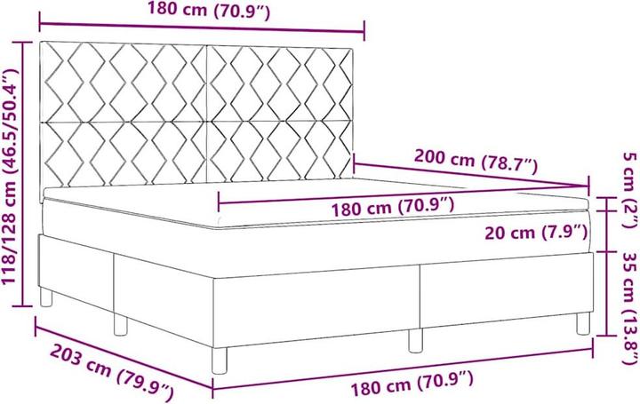 Produktbild vidaXL Boxspringbett (180 x 200 cm)