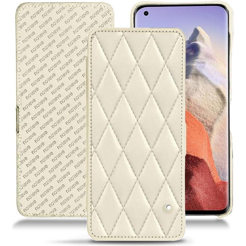 Noreve Lederschutzhülle horizontal (Xiaomi Mi 11 Ultra), Smartphone Hülle, Weiss